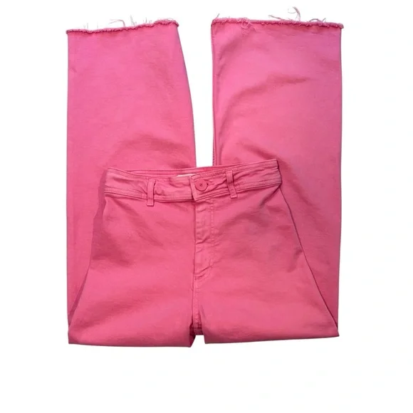 Zara Hot Pink Marine Straight High Rise Wide Leg Jeans
Raw Hem, Sz 4 - Picture 7 of 15